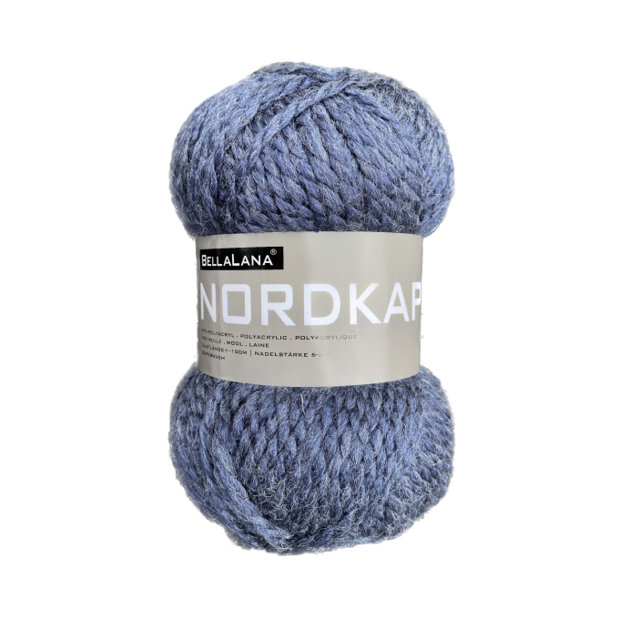 Pelote de laine & polyacrylique BellaLana Nordkap 100g, bleu