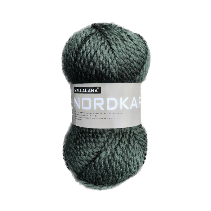 Pelote de laine & polyacrylique BellaLana Nordkap 100g, vert foncé