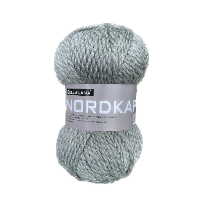 Pelote de laine & polyacrylique BellaLana Nordkap 100g, gris clair