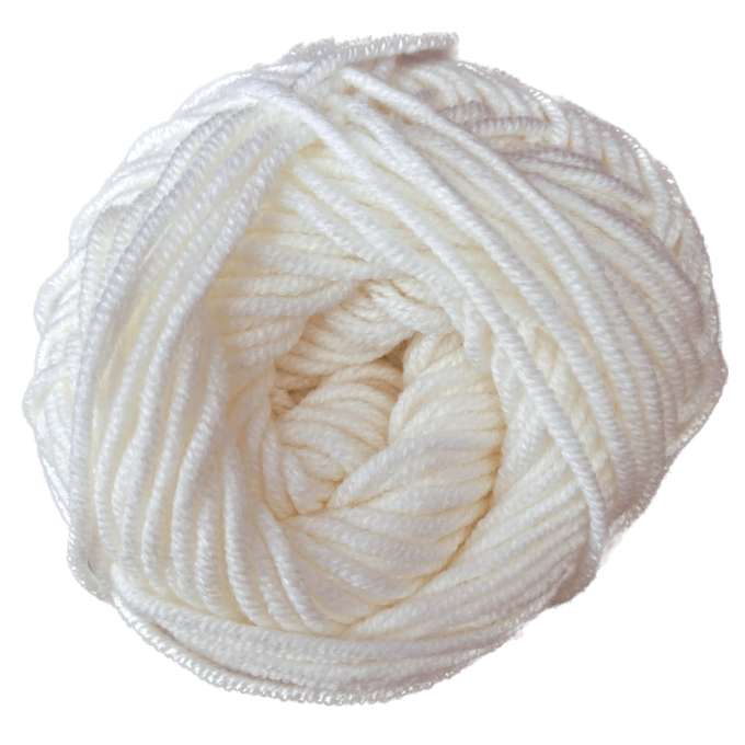 Pelote de laine polyacrylique & coton BellaLana SOFT, 50g, blanc cassé