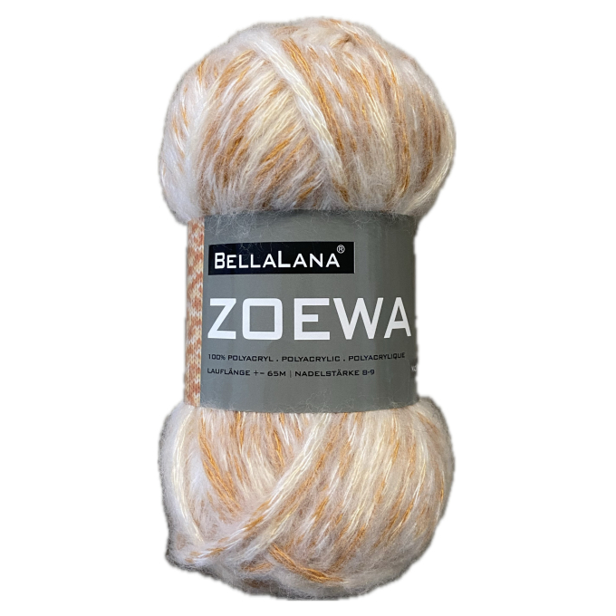 Pelote de laine douce polyacrylique BellaLana ZOEWA, 50g, jaune