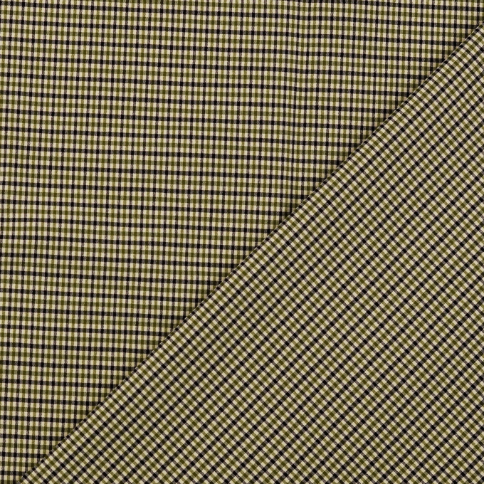 Tissu viscose bengaline à carreaux effet pied de poule Little Squares, vert olive