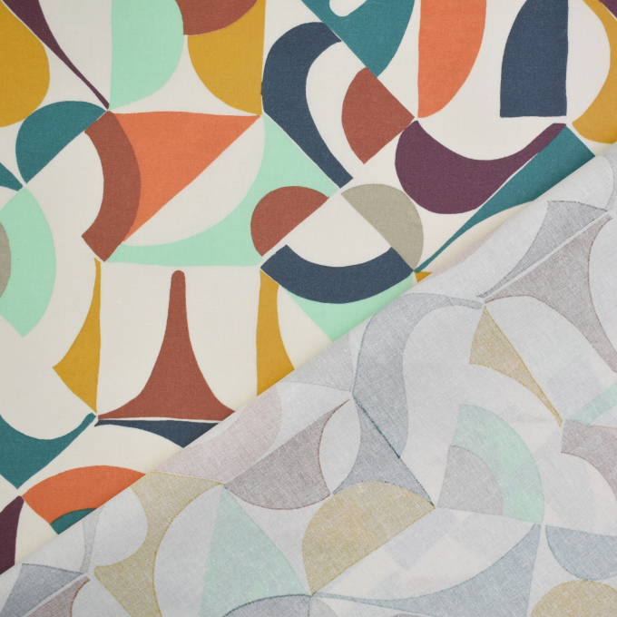 Gecoate katoen Abstract Style, cremekleurig