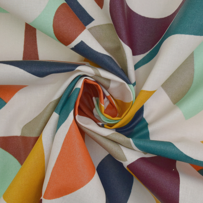 Gecoate katoen Abstract Style, cremekleurig
