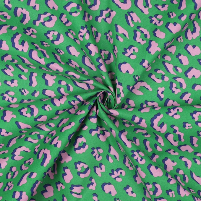 Gecoate katoen Animal Skin, groen