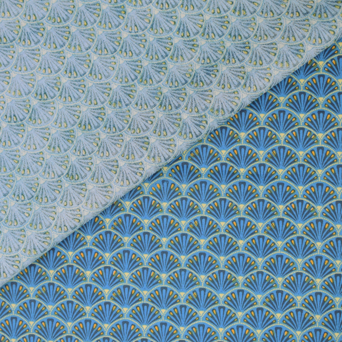 Gecoate katoen Waaierdroom, blauw
