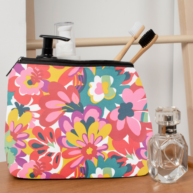 Tissu enduit coton déperlant Flower Dream, rouge