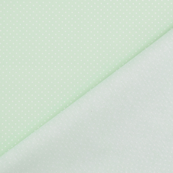 Tissu enduit coton déperlant à pois, menthe clair