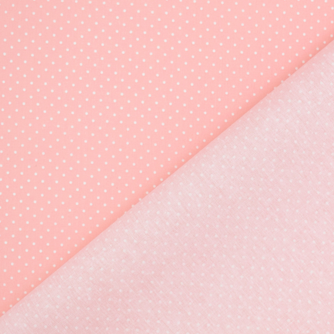 Tissu enduit coton déperlant à pois, rose