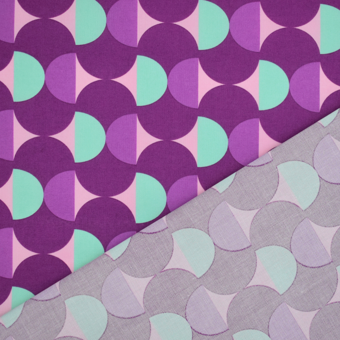 Gecoate katoen Retro Design, paars