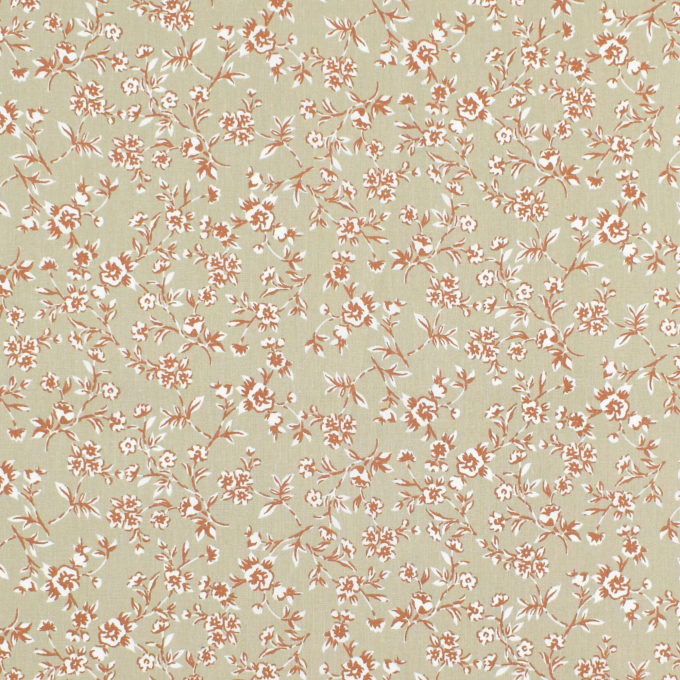 Gecoate katoen Small Flowers, beige