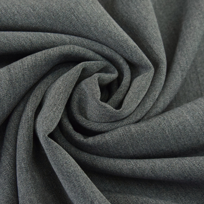 Tissu gabardine bi stretch, gris foncé