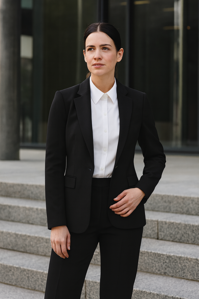 Gabardine Bi-elastisch uni, zwart
