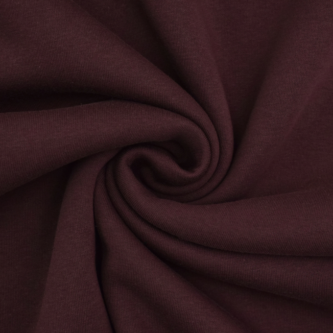 Tissu sweat bio Fibre Mood, lie de vin