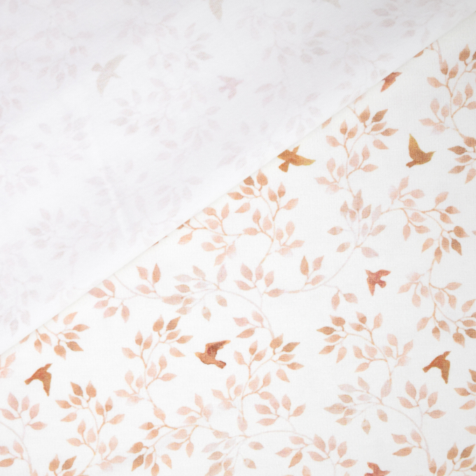 Tissu jersey de coton Oiseau Bird Flight, blanc cassé