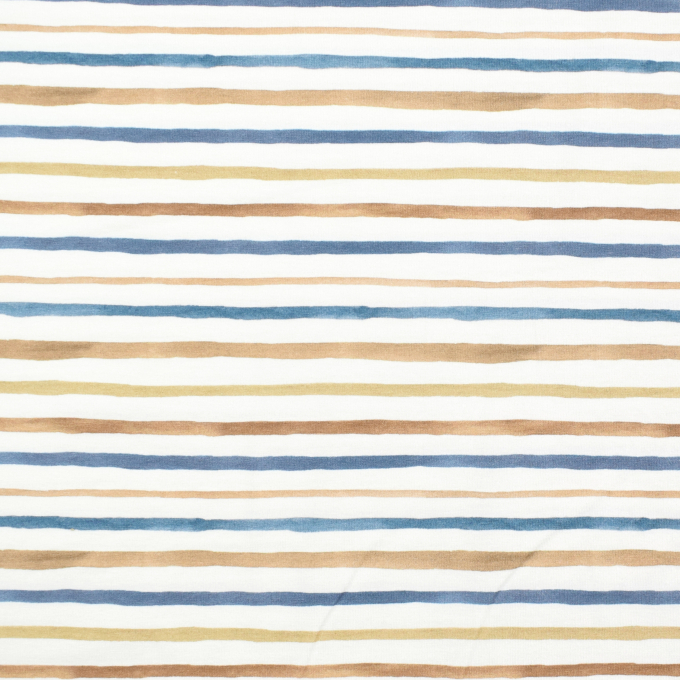 Tissu jersey de coton bio rayé Nature Stripes, blanc cassé