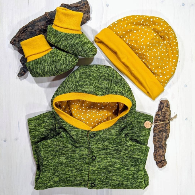 Biologische katoenen jersey, mosterdgeel