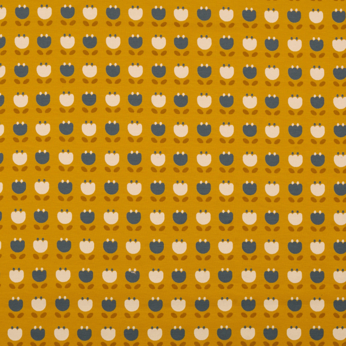 Prix = 0,5 m Baumwolljersey éléphant jaune moutarde enfants tissu 