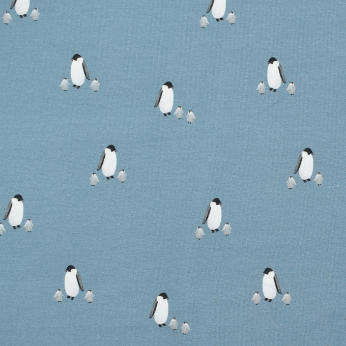 Bio French Terry Pinguin, taubenblau