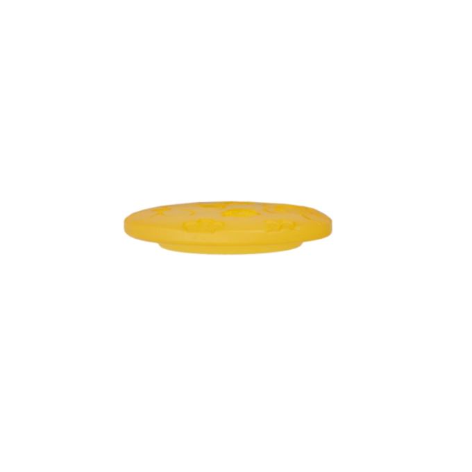 Bouton couture plastique pour chemisiers 12mm 2 trous fleur, jaune