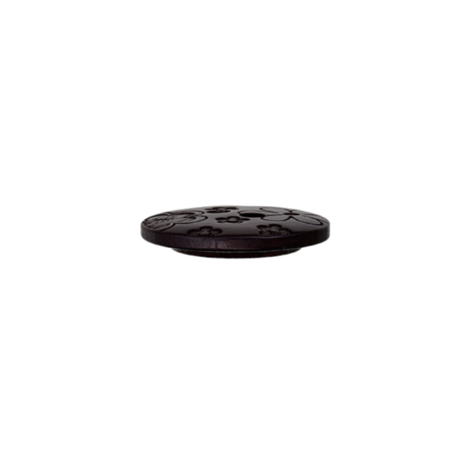 Bouton couture plastique pour chemisiers 12mm 2 trous fleur, noir
