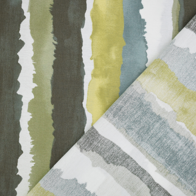 Blouse fabric Blurred Stripes, green