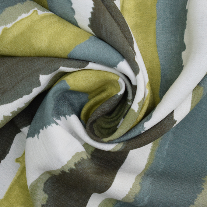 Blouse fabric Blurred Stripes, green