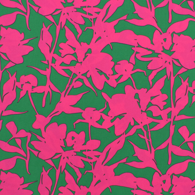 Blousestof Flower Shadows, groen