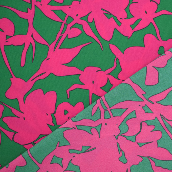 Blousestof Flower Shadows, groen