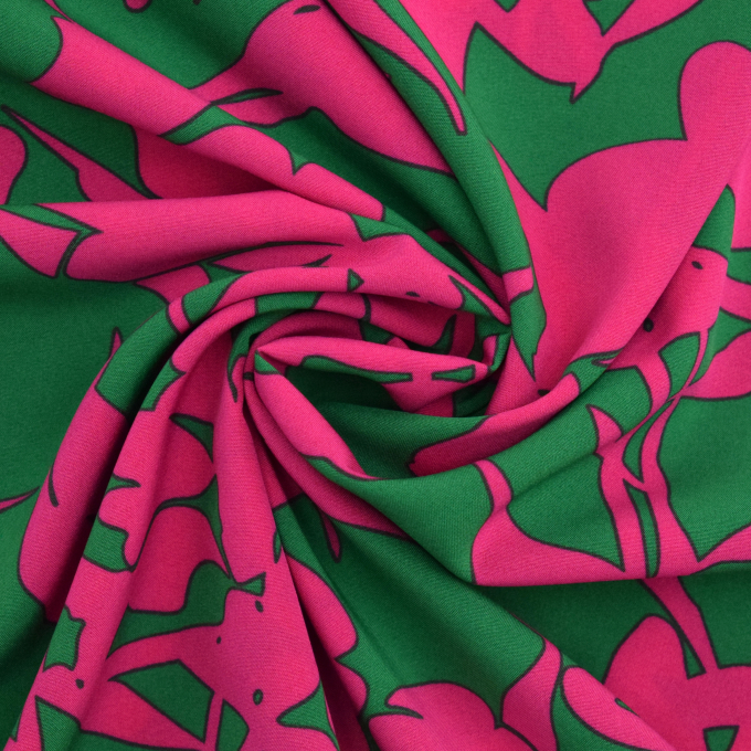 Blousestof Flower Shadows, groen