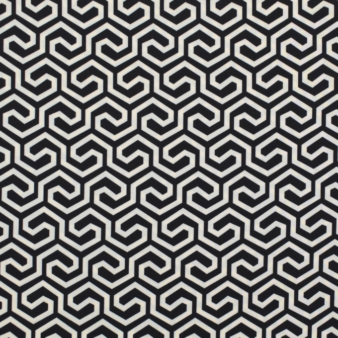 Blousestof Graphic, zwart