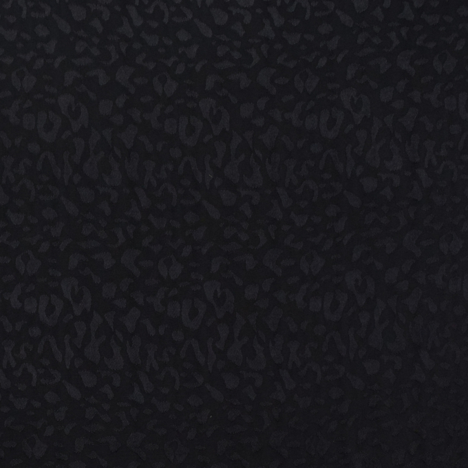 Tissu viscose Jacquard Léopard Leo, noir