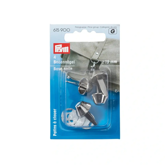 Bodemnagels voor tassen Ø 15 mm zilverkleurig