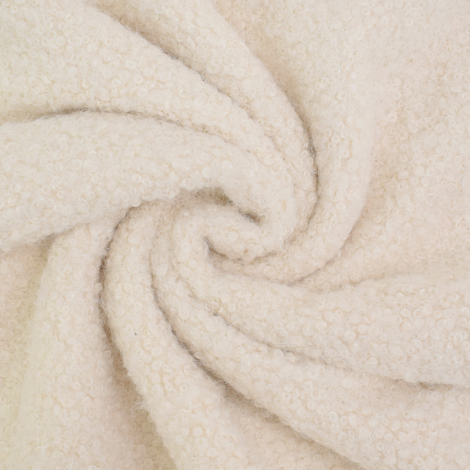 Bouclé stof Fibre Mood, gebroken wit