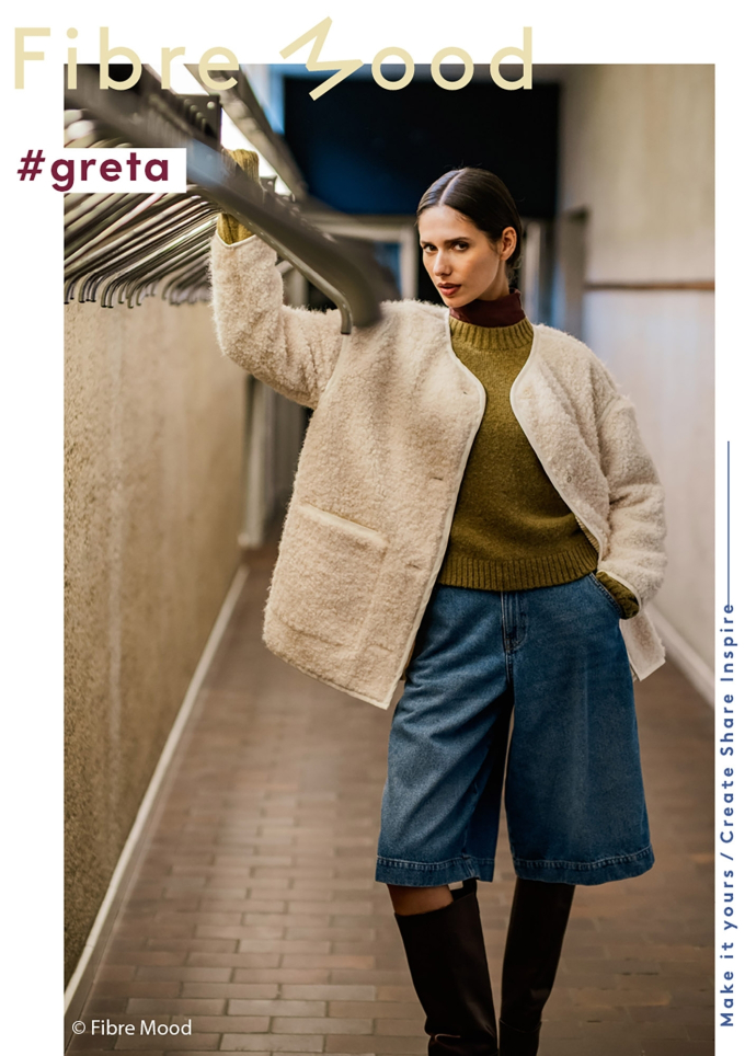 Bouclé stof Fibre Mood, gebroken wit