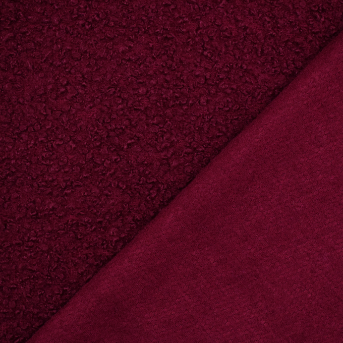 Tissu bouclette uni, lie de vin
