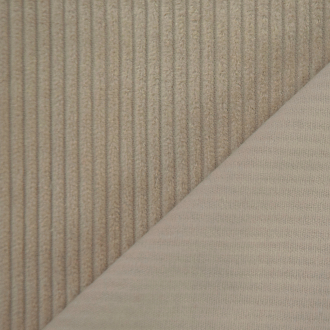 Tissu velours côtelé à grosses côtes, beige