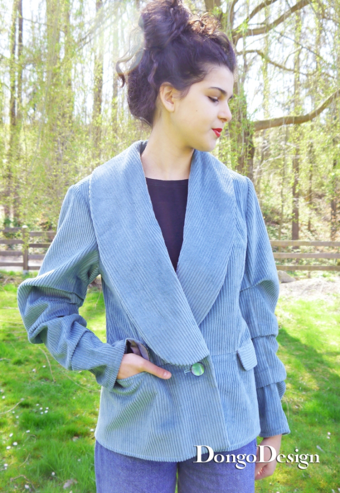 Corduroy Lea washed, oudmintgroen