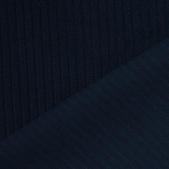 Tissu velours côtelé grosses côtes Lea prélavé, bleu marine