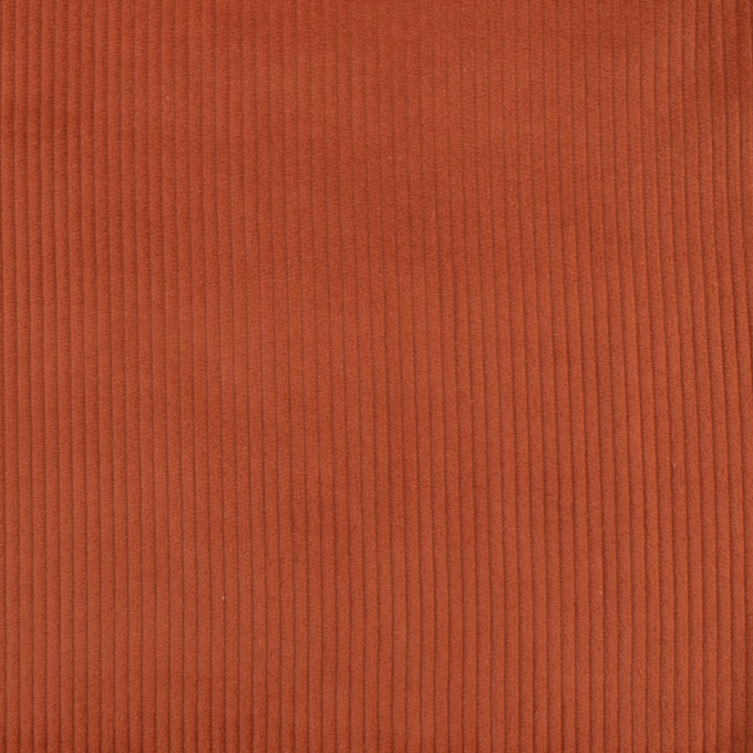 Tissu velours côtelé grosses côtes Lea prélavé, terracotta