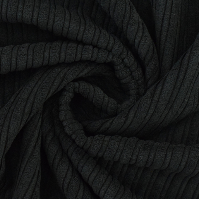 Tissu double-face velours côtelé et fourrure Burda, anthracite