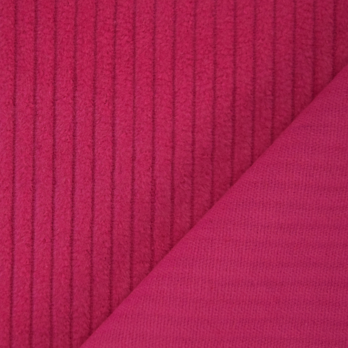 Tissu velours côtelé à grosses côtes, fuchsia