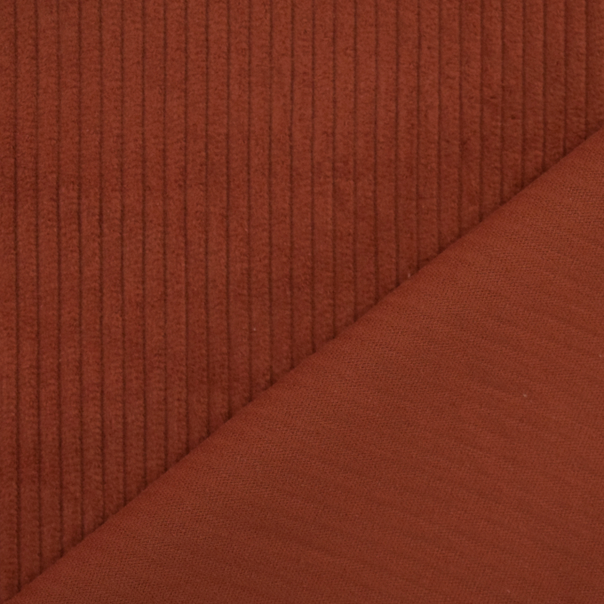 Tissu velours côtelé à grosses côtes, rouge rouille