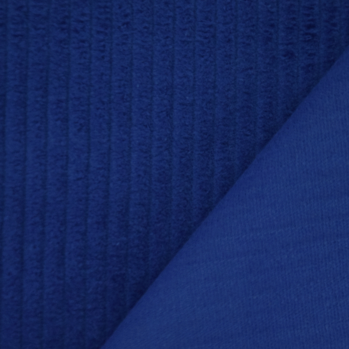 Tissu velours côtelé à grosses côtes, bleu royal