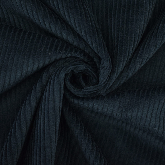 Tissu velours côtelé à grosses côtes, bleu pétrole foncé
