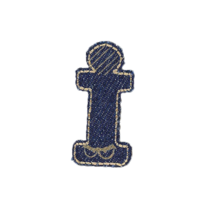 Patch en jean alphabet, lettre i