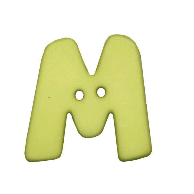 Buchstabenknopf, M, hellgrün