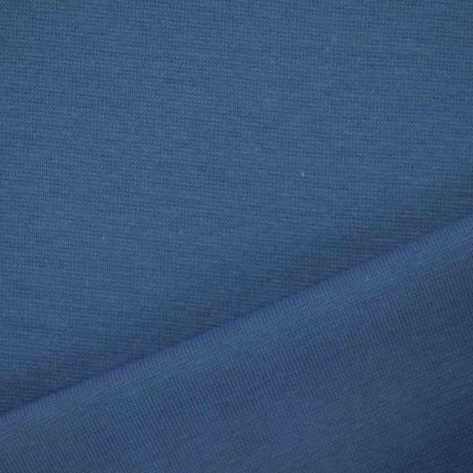Tissu bord-côte jersey tubulaire lisse, bleuet