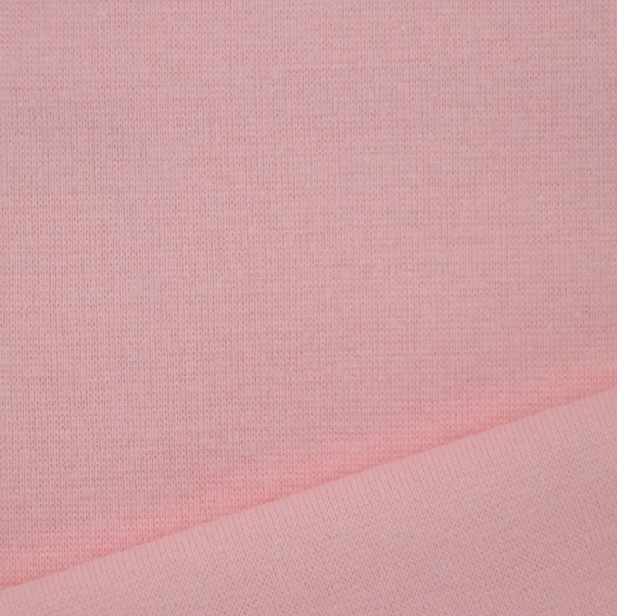 Tissu bord-côte jersey tubulaire lisse, rose