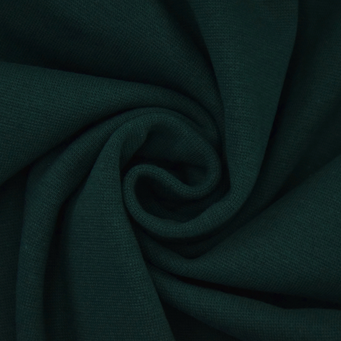 Tissu bord-côte jersey tubulaire lisse, vert foncé